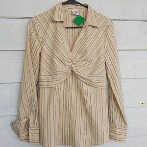 𝅺MATERNITY Top Long Sleeve Stripes by Motherhood Maternity Tie Back